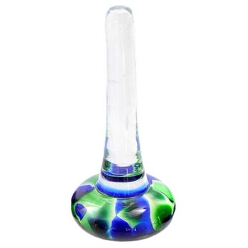 American Made Blown Glass Ring Holder, Blue/Green Color