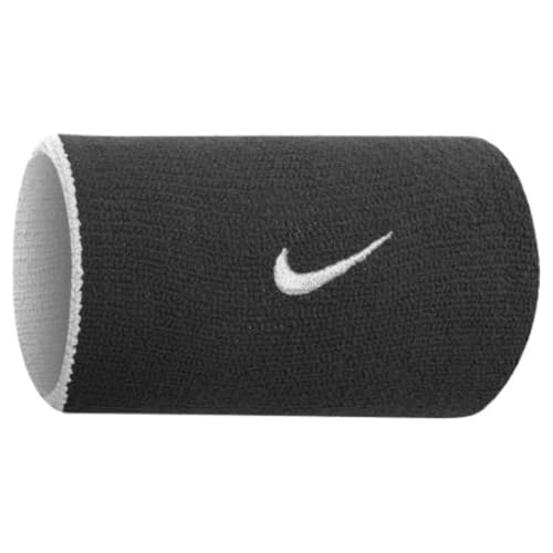 Image of NIKE Dri-Fit Home and Away Doublewide Wristbands nkNNNBO416OS (Black /Base Grey 022)