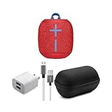 Ultimate Ears WONDERBOOM 2 Bluetooth Speaker (Radical Red) Bundle with Protective Case, USB Cable and Adapter (4 Items)