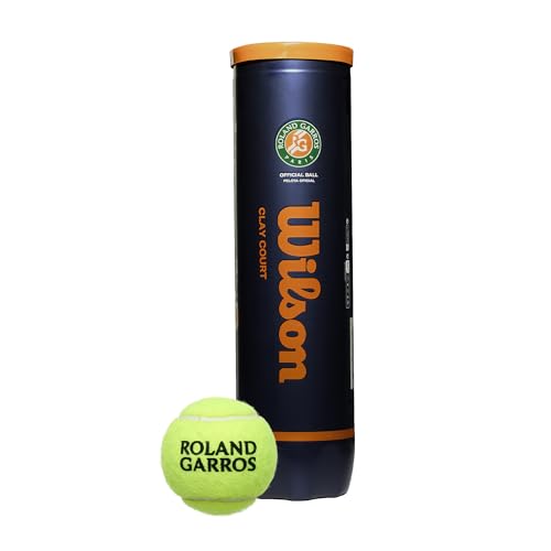 Wilson Offizielle Roland Garros Tennisbälle, Tennisballdose á 4 Bällen, Für Sandplätze geeignet, WRT115000, Yellow