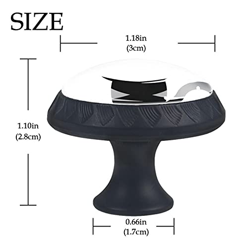 Bouton de meuble chat noir rond en verre pour décorer la commode de la chambre ou du salon