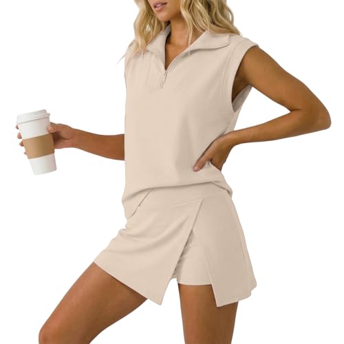 Ensemble de sport femme avec débardeur respirant et jupe short de yoga léger