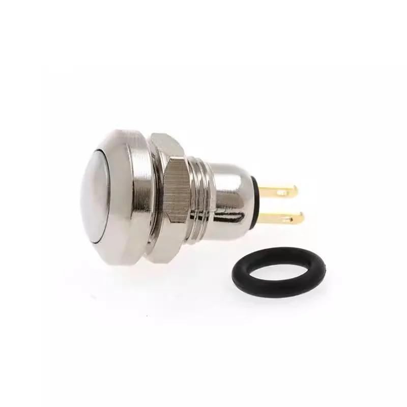 1 petit bouton poussoir rond en métal argenté de 8 mm depuis la réinitialisation. Démarrage de la sonnette
