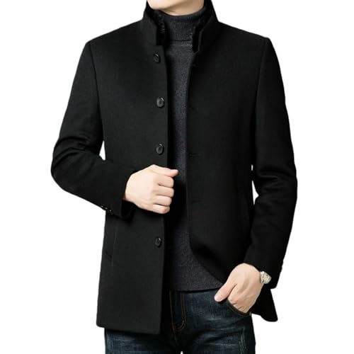 Chaqueta de invierno de lana para la oficina y salidas urbanas con cuello alto de hombre