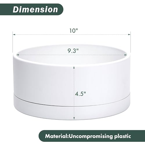 Pot de bonsaï rond en plastique 25 cm blanc avec drainage D'vine Dev - 3
