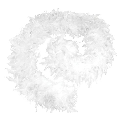 White Feather Boa (80 grams) Pack of 1 - Stunning Accessory Perfect for Parties Weddings Carnival Fashion Costume Events & More Halloween