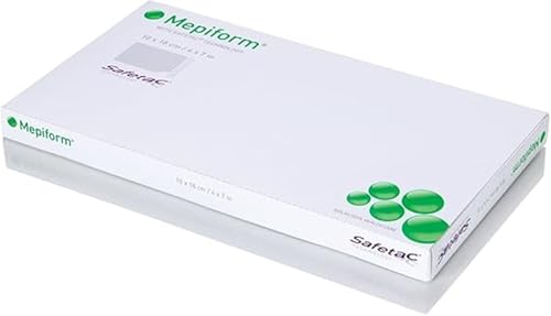 Molnlycke Mepiform with Safetac Technology 4x7 5 Count Self Adherent Soft Silicone Sheeting for Scar Reduction