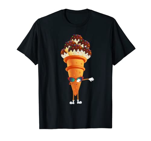 Dabbing Ice Cream Lover Regalo para vacaciones de verano, sol y mar Camiseta