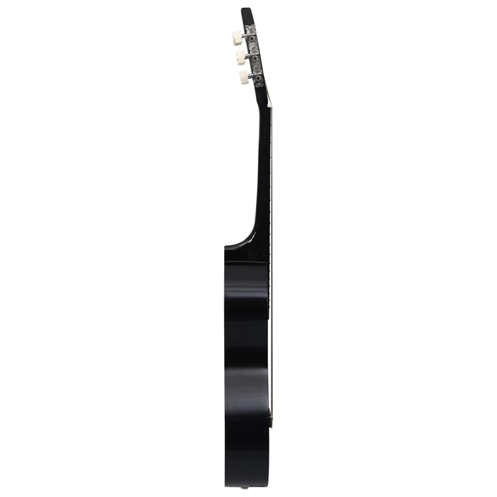 Klassische Gitarre für Kinder und Amateure Schwarz 1/2 34" Kindergitarre Holzgitarre Kinder Klassische Gitarre Erwachsene Gitarre Anfänger Klassische Gitarre 32.5x7.7x87.5cm
