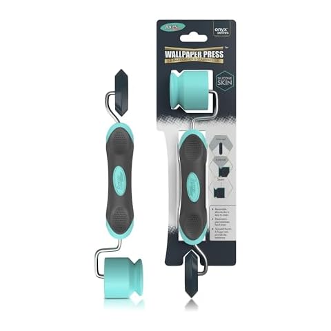 Axus Decor 3 in 1 Wallpaper Tool - Wallpaper Press & Seam Roller - Ergonomic Handle & 6mm Metal Rod - Wallpaper Roller with Removable Silicone Sleeve & Textured Thumb, for Professional & DIY Cover