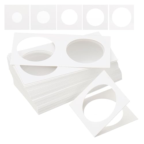 PATIKIL 2x2 Coin Flips, 250 piezas porta monedas de papel blanco miniatura 1