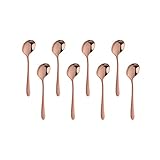 bisda Juego de 8 cucharillas de café, acero inoxidable, color oro rosa, 12 cm