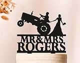 Tractor Wedding Cake Topper,Farmer Wedding cake topper,Rustic Wedding Cake Topper,Country Wedding cake topper,unique cake topper for Birthday Wedding Anniversary Party Dessert Cake Decor.