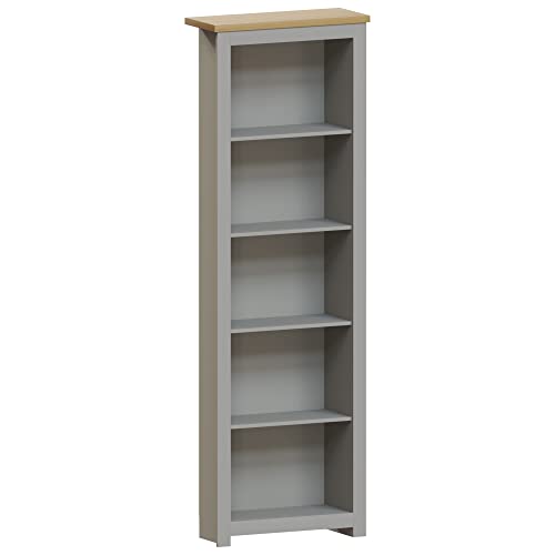 Vida Designs Arlington Bibliothèque à 5 étages, Bois Technique, Gris et chêne, 175 x 60 x 24 cm