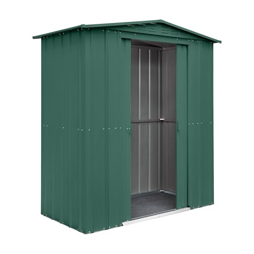 Globel | 6x3 Metal Shed | Apex Roof | Garden Storage Shed | Sliding Double Doors | Air Vents | Outdoor Tool Store Sheds | 6ft x 3ft (Green)