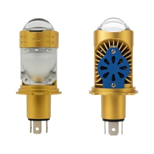 Image of MOTOLURGY H4 Dual Lens Projector LED Headlight Bulb - 6500K Super Bright White, Hi /Lo Beam, High Power CSP Chips, Universal Metal Body for All Bikes & Scooters (HJG)