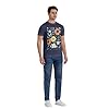 Beautiful Colourful Flowers Men's 100 Cotton Crew Neck T Shirt Breathable Stretchy Daily Basic Top Gym Workout Navy Blue 4XL #5
