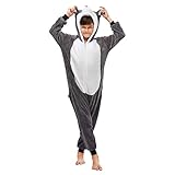 LMYOVE Kids Unisex Animal Costume Onesie for Boys & Girls (140(Suggest Height:51'-55' ),Gray Husky)