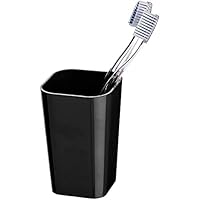 WENKO Toothbrush Cup Signs - Porte-brosse à Dents Pour Brosse A Dents Et Tandpasta Ceramique Chrome