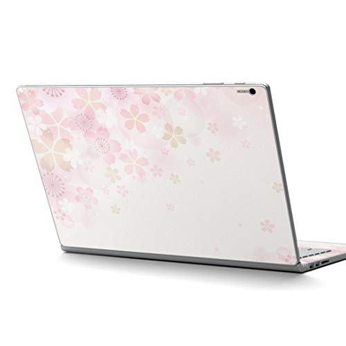 igsticker Surface Book2 Book3 15inch 専用 スキンシール サーフェス ブック 15インチ用 シール 000180 フラワー さくら ピンク 春