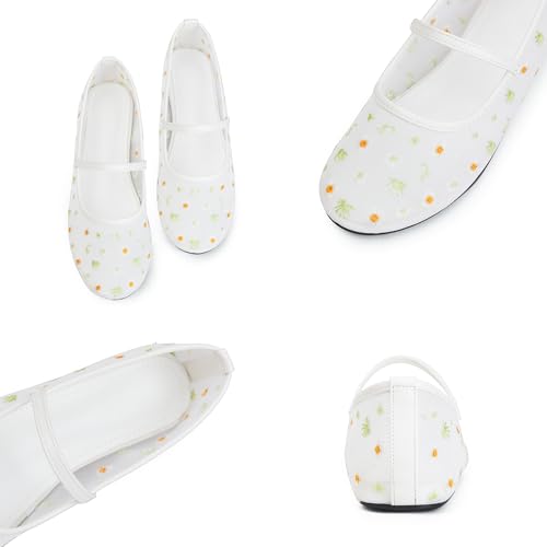 Mesh Flats for Women Mesh Ballet Flat Shoes for Dressy Office Ballerinas Mary Jane Flats with Embroidered2