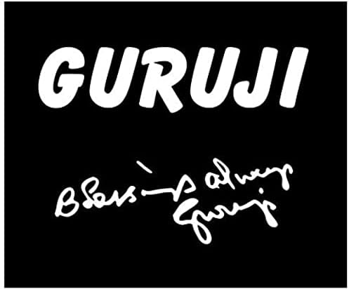 - A151 GURUJI & Blessings Always GURUJI Set White Sticker for Car Bike Laptop Sticker (GURUJI & Blessings Always GURUJI