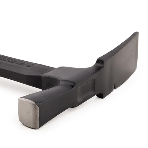 Mivos Maurerhammer 600 g Kopfgewicht 2K Fiberglasstiel - Berliner Form - Stahl und Fiberglas Hammer - Vibrationsdämpfung Gummigriff - Stahlhammer für Beton Ziegel - DIN 5108