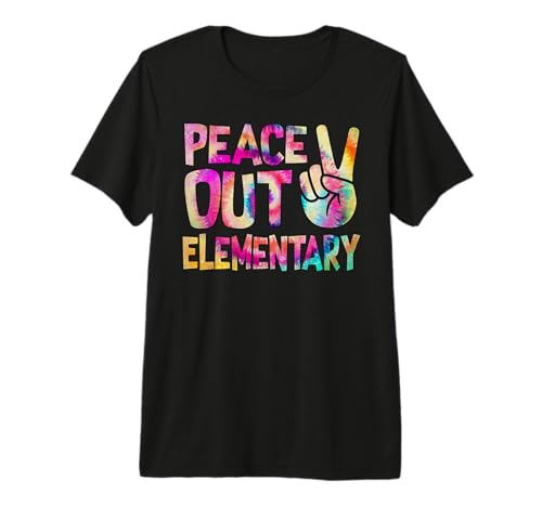 Peace Out Elementary Happy Last Day Of School Tie Dye Kid Premium...