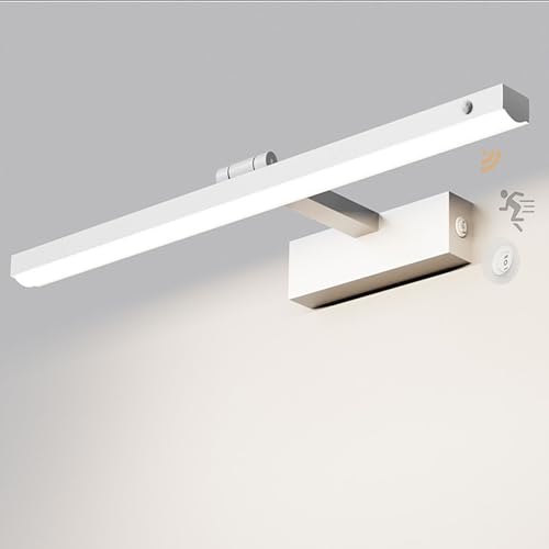 Apliques de Pared Modernos, luz LED para Espejo de baño con Sensor de Movimiento e Interruptor, iluminación de Pared giratoria de 180°, lámpara de gabinete de Aluminio de 80 cm, 40
