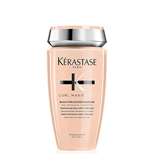 Kérastase | Curl Manifesto, Champú Cremoso para Rizos, Para Pelo Ondulado, Rizado o Afro, Bain Hydratation Douceur, 250 ml