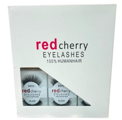 Red Cherry 3D Eyelashes Fiber Synthetic ,Natural & soft 100% Handmade 3D Eyelashes (Pack of 1)09
