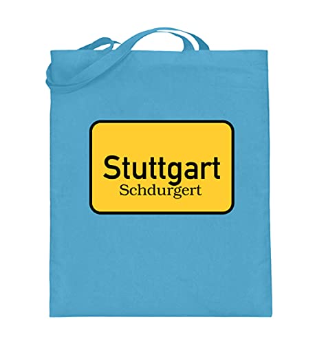Sac toile jute Stuttgart Schdurgert Schwwäbisch cabas bleu 42cm