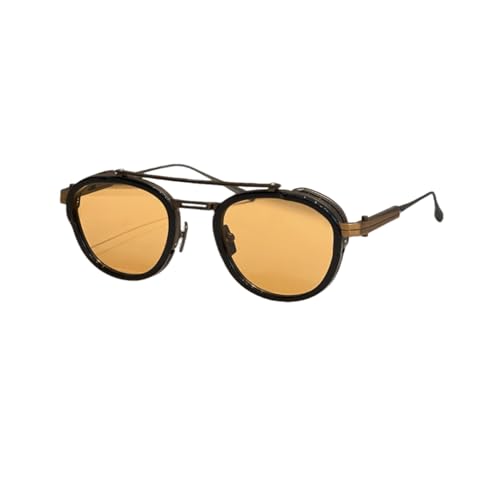 Lunettes de soleil rondes en alliage avec verres anti-UV400 pour hommes et femmes
