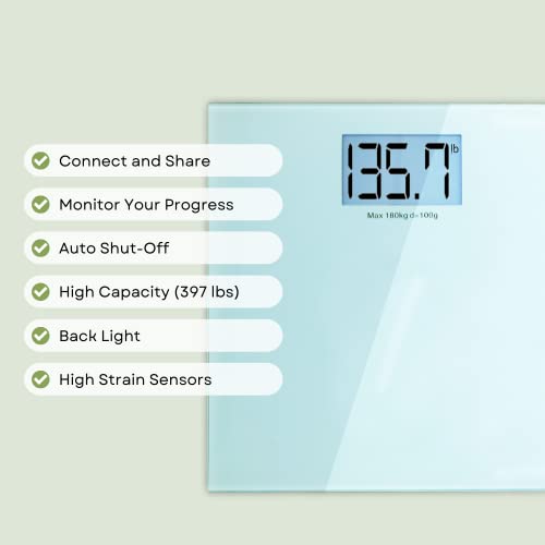 Báscula digital de baño con sensor, vidrio templado, hasta 180 kg miniatura 2