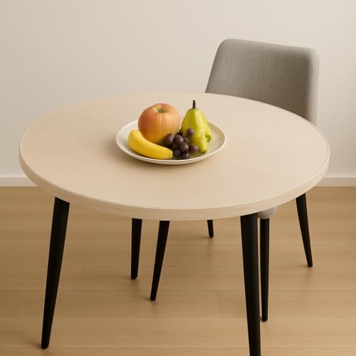 SCHUTZ-FUX Protector de mesa redondo transparente de 2 mm, con borde oblicuo, mantel transparente, lavable, a medida, fabricado en Alemania (120 cm)