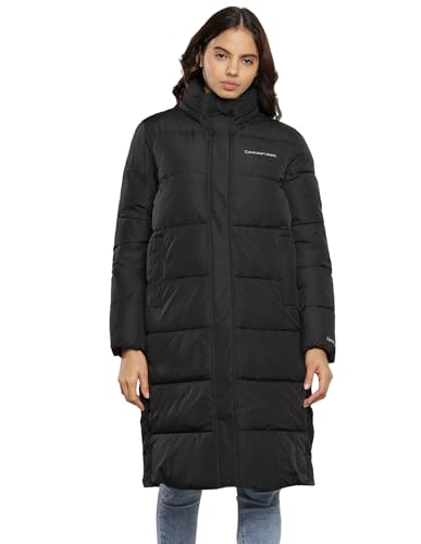Calvin Klein Jeans Damen Mantel Monologo Non Down Long Puffer Winter,...