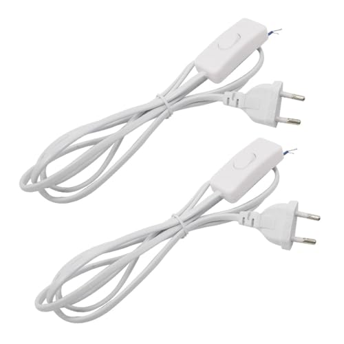 WUSJCOF Set da 2 Cavo con Interruttore e Spina 1,8m Cavo di Alimentazione Bipolare per Lampade da Tavolo, Piantane e Progetti Fai-da-te