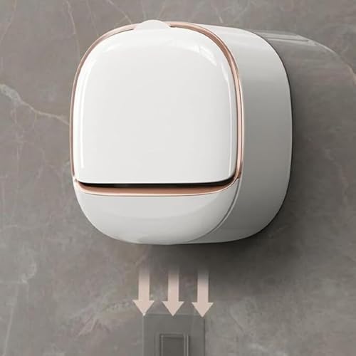 Image of ELMVIA Wall Mounted Soap Dish Holder with Drain Tray | Self-Adhesive Bathroom Soap Stand | Quick Dry Hygienic Soap Holder for Bathroom, Kitchen & Wash Basin ((White - 1 PCS))