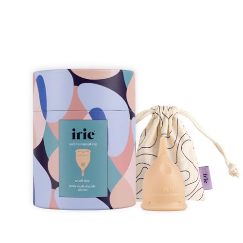 irie - Copa Menstrual Suave, Cómoda, Reutilizable de 100% Silicona grado Médico con bolsa (Nude, Pequeña)