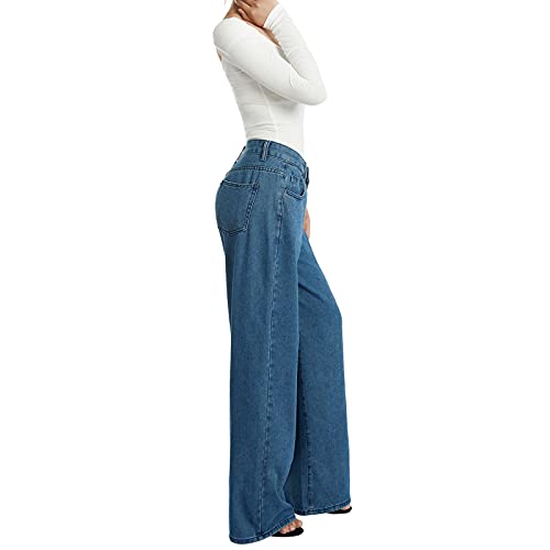 Women's Jeans-Casual Denim Pants Straight Wide Leg Cargo Jeans High Waisted Baggy Jeans for Women Teen Girls2