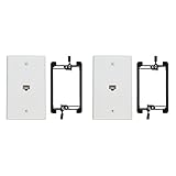 Buyer's Point 1 Port Cat6 Wall Plate, Female-Female White with Single Gang Low Voltage Mounting Bracket Device (2, 1 Port)