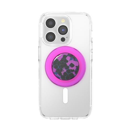 Image of PopSockets Phone Grip for MagSafe, Magnetic Holder, Phone Stand, Hot Pink - Purple Prism