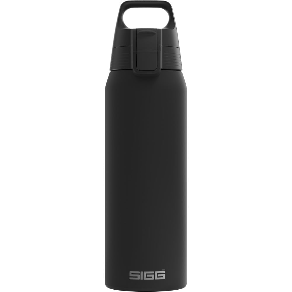 SIGG - Insulated Water Bottle - Shield Therm One Black - Suitable for Carbonated Beverages - Leakproof - Dishwasher Safe - BPA Free - 90% Recycled Stainless Steel - Black - 0.75L