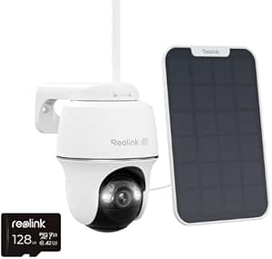REOLINK Argus PT Ultra Bundle with 128GB SD Card, Solar Security Camera Wireless Outdoor, Pan Tilt Solar Powered with 4K Night Vision, 2.4/5 GHz Wi-Fi, 2-Way Talk, Home Hub Compatible asin的图片