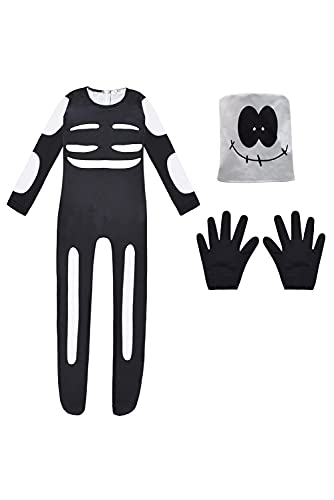 Kid Friday Night Funkin Jumpsuit Outfits FNF Spooky Month Cosplay Costume Pump Skid Skull Bodysuit Set Mask for Boy Girl