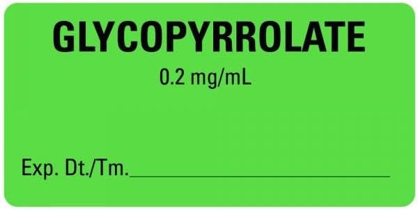 2"x1" GLYCOPYRROLATE Medical Healthcare Labels