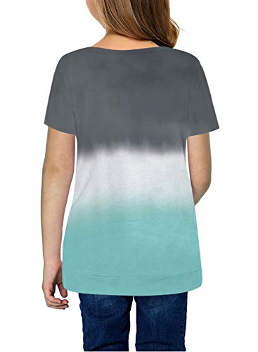 Image of Ecokauer Girls Casual Tunic Tops Knot Front Long Sleeve Loose Soft Blouse T-Shirt Size 4-13