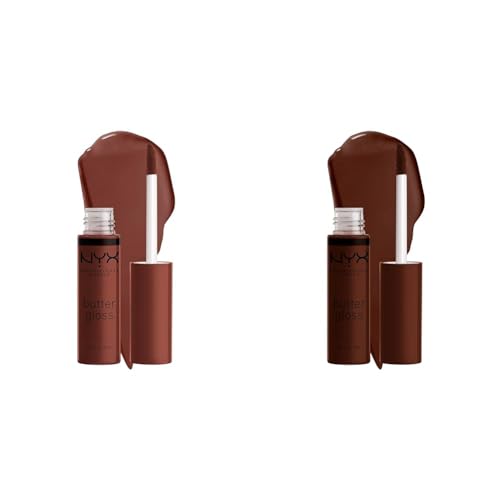 NYX PROFESSIONAL MAKEUP Butter Gloss Brownie Drip (Deep Brown) and Lava Cake (Rich Brown) Lip Gloss image 2
