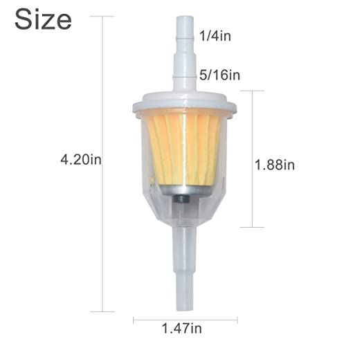 Universal Gas Inline Fuel Filters With Magnet For Motorcycle Atv Quad Go Karts Accessories 1/4 Inch X 5/16 Inch (Pack Of 10) #TOP2
