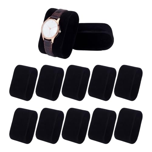 NBEADS 20 Pcs Velvet Watch Pillows Bracelet Watch Pillow Black Bangle Pillows for Small Business Sales Bracelet Watch Jewelry Display Storage 2.9x1.7x1.4 Inch